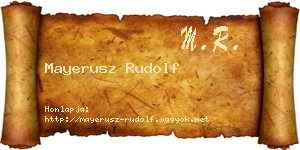 Mayerusz Rudolf névjegykártya